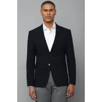 Men Navy Slim Fit Solid Formal Blazer
